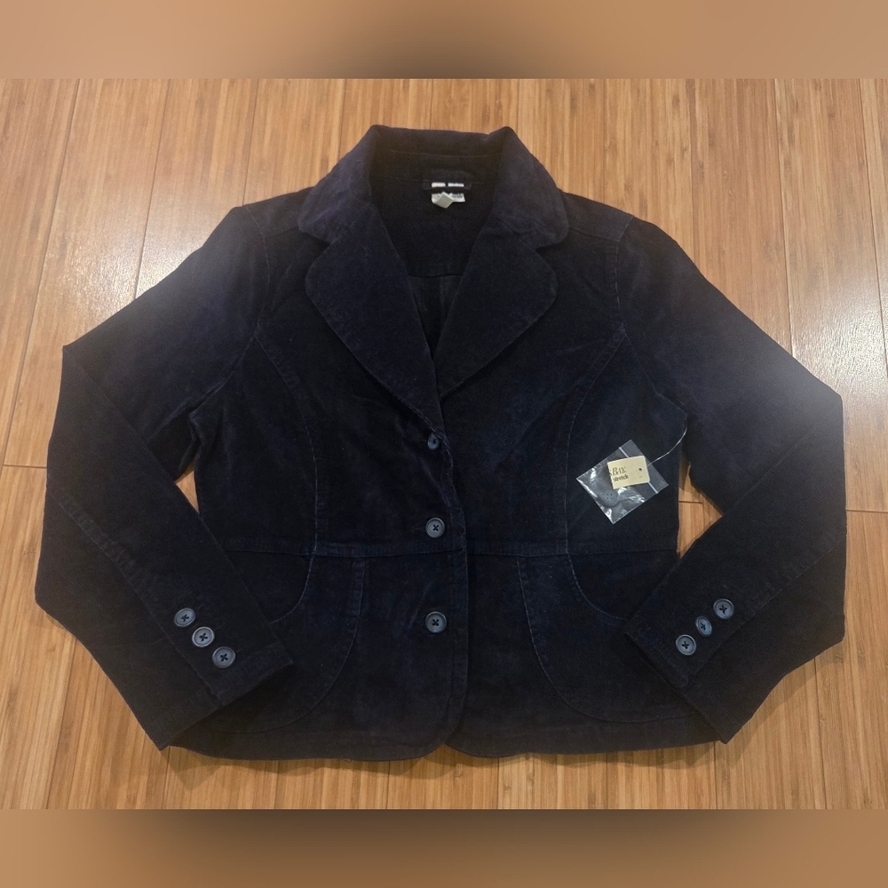 NWT St Johns Bay Navy Corduroy Blazer Jacket